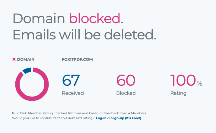 BULCCLUB's tweet photo. #BULCCLUB #Spammer Domain of the Week: FOXITPDF . COM
https://t.co/pOZfuTJFLa https://t.co/ECNxKu557K