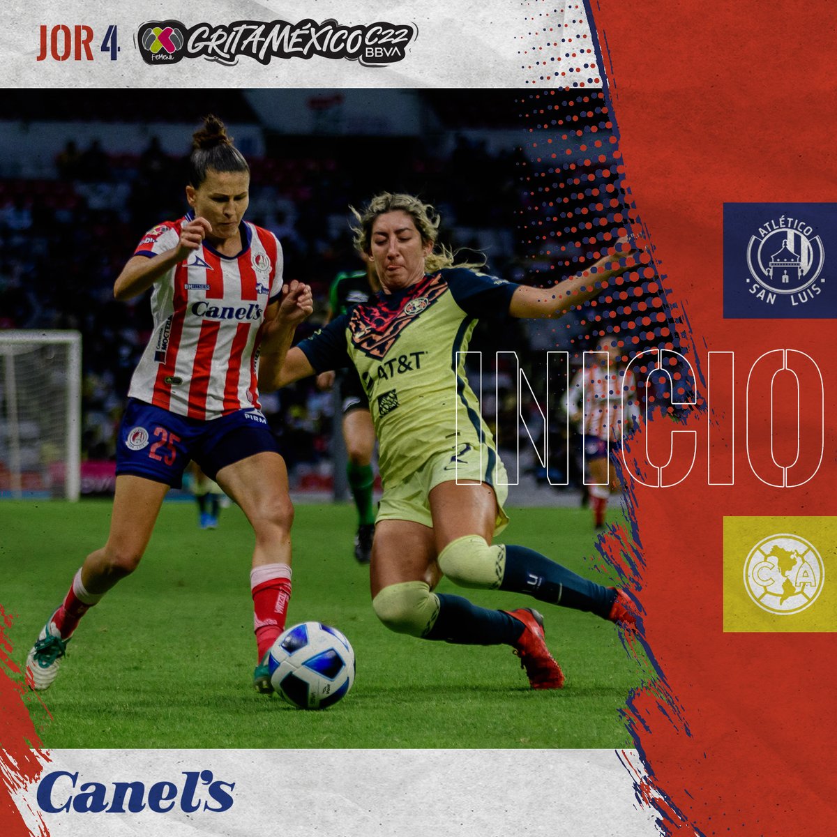 AtletiDeSLPFem's tweet photo. ⏱ 0’ #ADSLAME 0-0
¡Arranca el encuentro en el Lastras!
@CanelsMx presentó
#SomoSanLu12 https://t.co/f2Q5LaIcOo