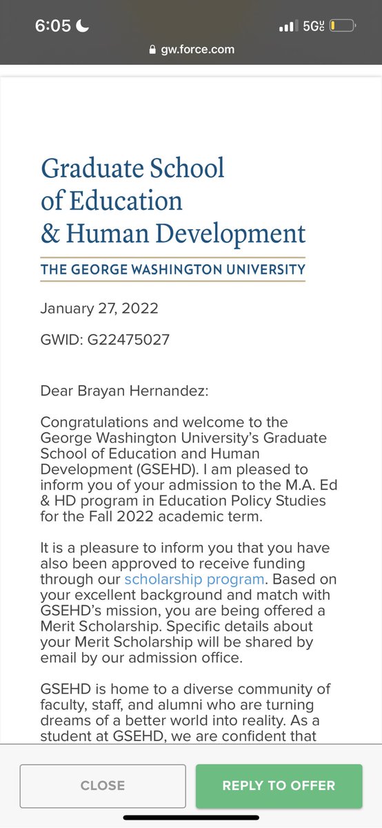 AHHH I GOT INTO MY FIRST GRAD SCHOOL