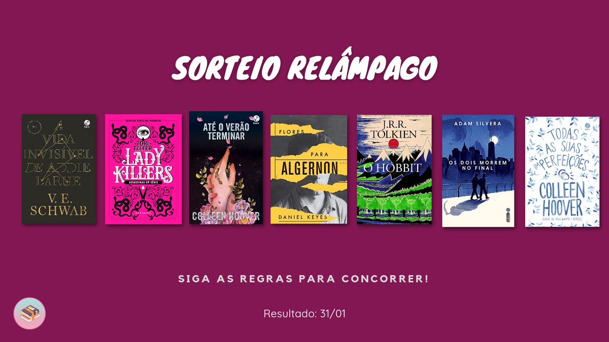 ofertadlivros's tweet image. SORTEIO RELÂMPAGO 🚨

Quer concorrer a um (1) dos livros da imagem?
Basta seguir as regras: 

— seguir @ofertadlivros.
— dar RT (sem citar) nesse tweet.
— residir no Brasil.

Apenas um ganhador.
Resultado: 31/01