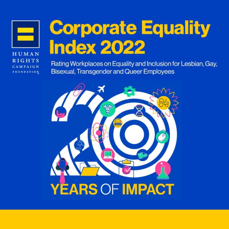 Having a diverse and inclusive workforce that reflects the makeup of the communities we serve is at the heart of who we are. We are honored to be listed on Human Rights Campaign Foundation’s Corporate Equality Index as one of the Best Places to Work for LGBTQ+ Equality. #CEI2022