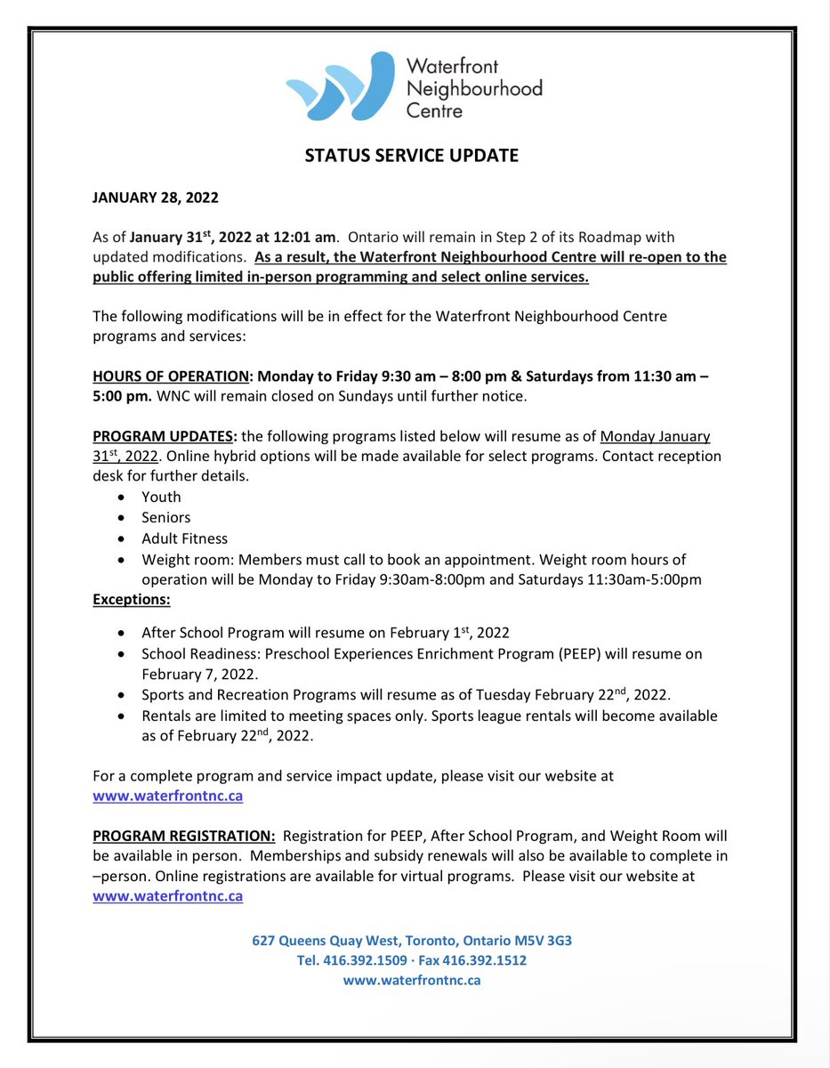 waterfrontncto's tweet image. Important Status Service Update ✨

#WaterfrontncTO #inpersonprograms #VirtualPrograms #hybridprograms