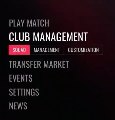 ¿Os habéis fijado en el menú de UFL?

✅🎮 PLAY MATCH
✅👨‍🏫 CLUB MANAGEMENT
✅🔥 TRANSFER MARKET 
✅👏 EVENTS
✅🛠️ SETTINGS
✅📰 NEWS