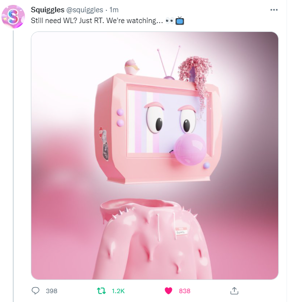 MalfyEth's tweet photo. @squiggles 1 min out from comment and 1.2 k retweets. Project ganna blow! https://t.co/0xLjyAGLky