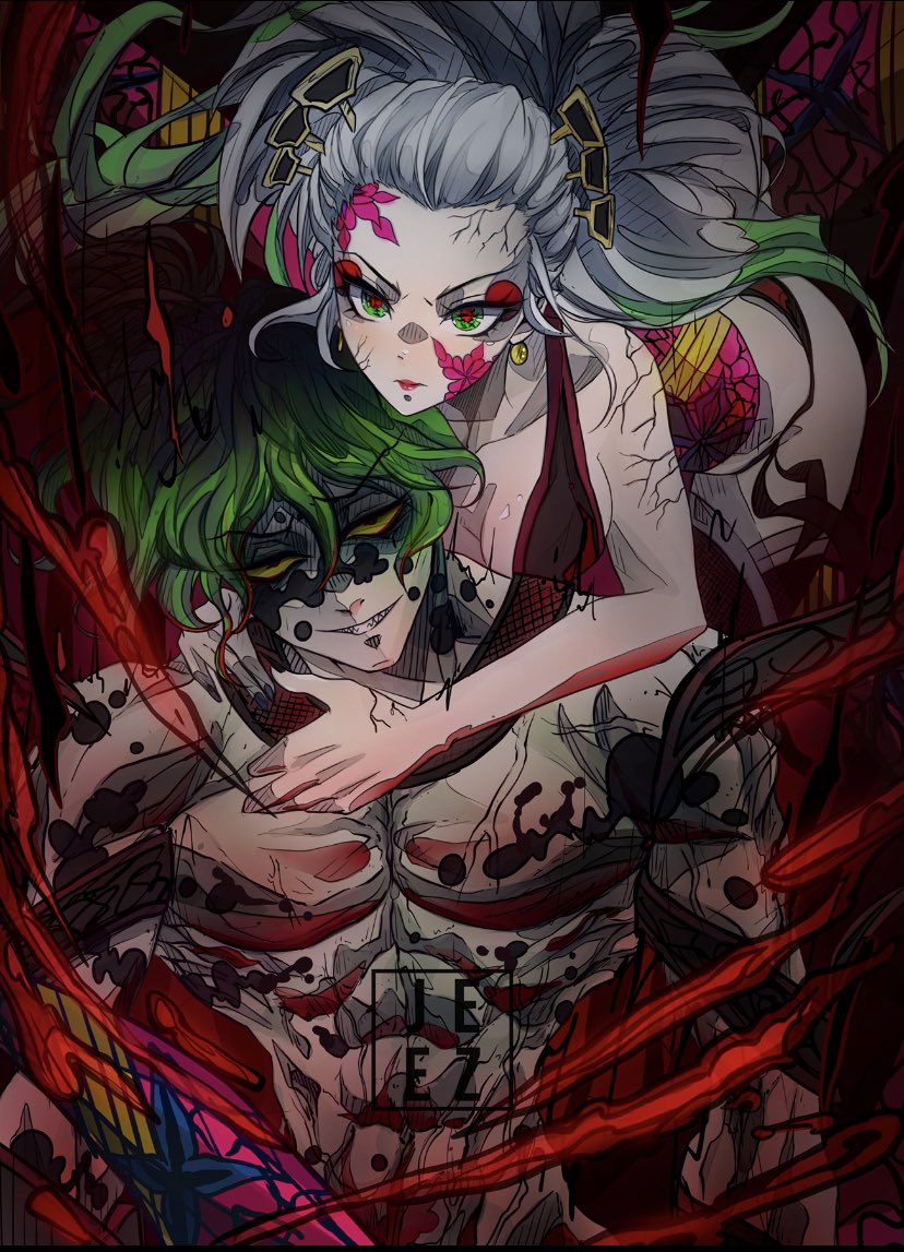 Upper Moons 6 Daki and Gyutaro 😈 #demonslayer #art #anime #daki #gyutaro