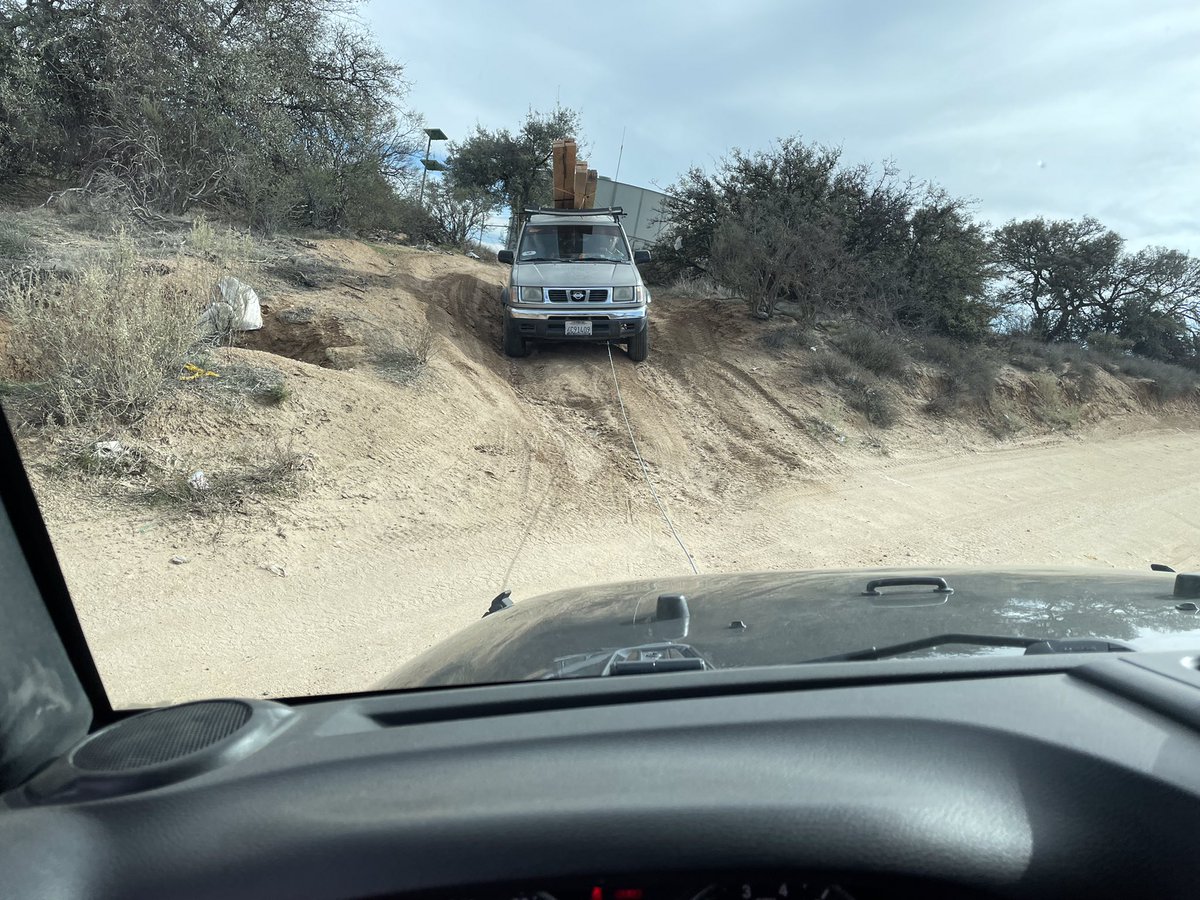 Graychik's tweet image. Desert Recovery:#OakHills (22-07) Nomadic man got his truck high centered while passing through the backlands. A little winching and he was back to his travels…#unstuck #offroadrecovery #Harlie #payingitforward