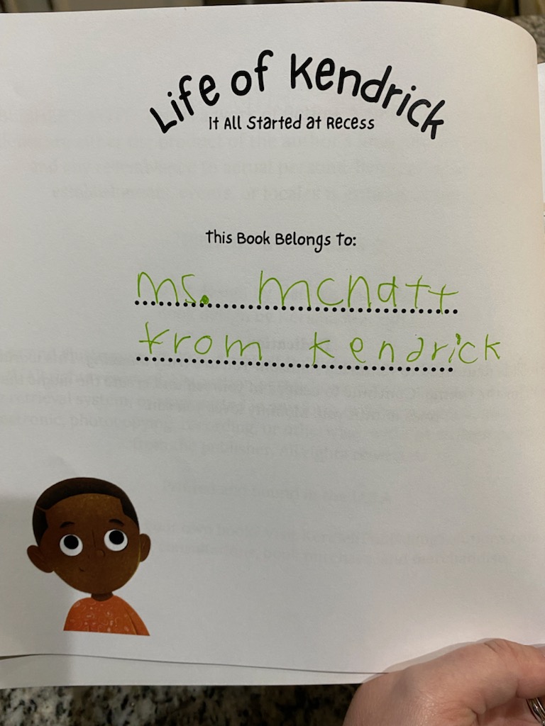 One of my past students wrote &amp; published their 1st book! I am honored to receive a signed copy and am so glad this student followed their passion of writing. My teacher heart is SO proud! 💜 I look forward to collecting his book series. #LifeofKendrick #ProudTeacher #SignedCopy