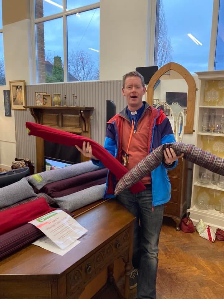 Emmaus at St Andrew’s on Brownley Road have made lots of draught excluders. If your house needs one to help you conserve heat and save money you can call in Thursdays to Saturdays 10-4 to claim one.