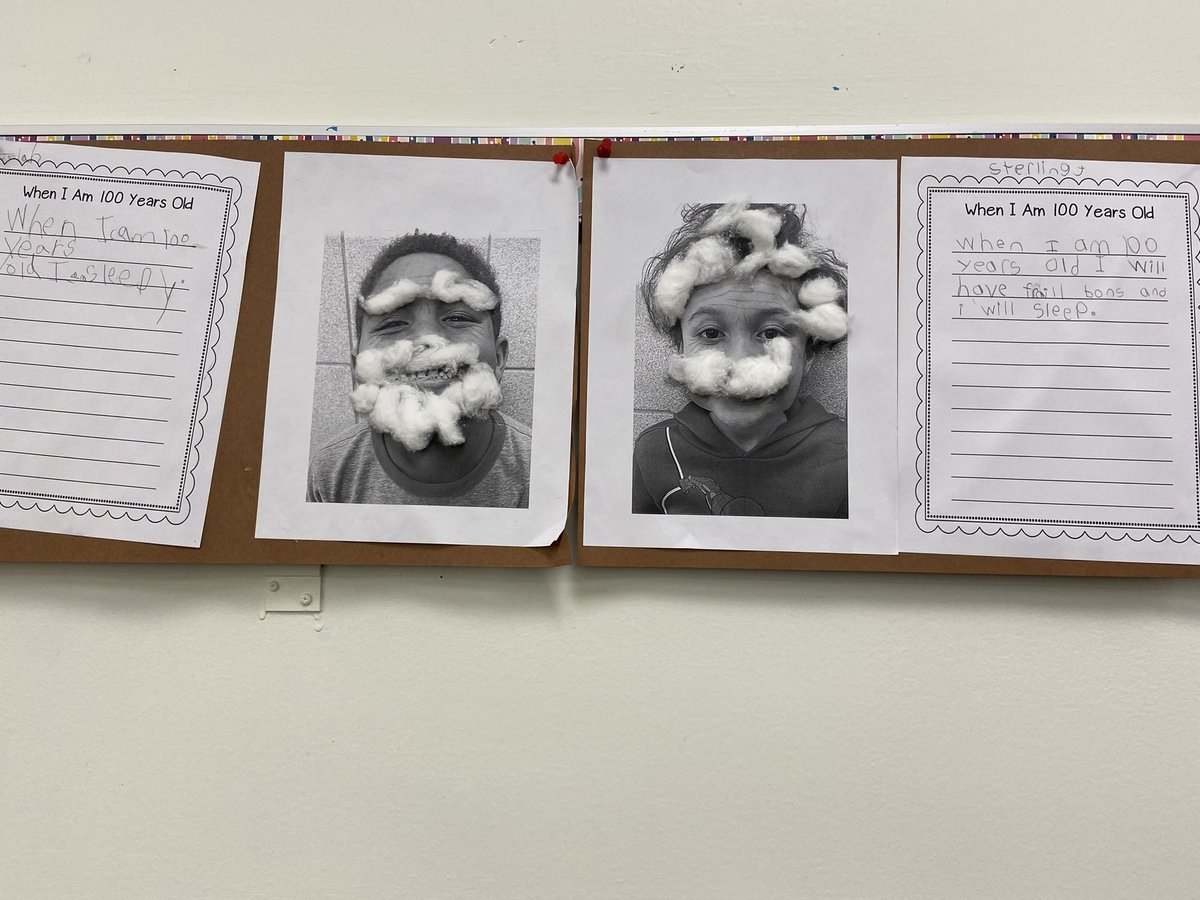Mrs_Courlas's tweet photo. We also had fun thinking about what we might be like at 100! We even used tech to “age” ourselves then added some white hair for fun! #TeamTussing #PLSDproud #fabulousinfirst #100thdayof1stgrade https://t.co/9W8DLdKo7B