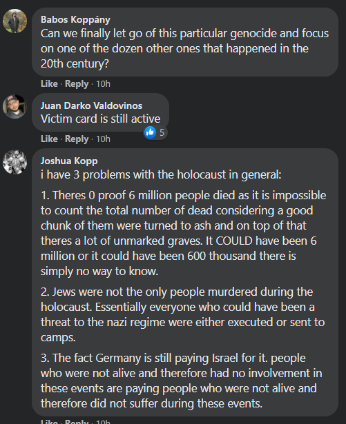 LucBernard's tweet photo. More Holocaust denial in the gaming space, also when I said Hell Let Loose was dangerous I was correct.

The gaming industry doesn't care I've brought it up many times. 

But Holocaust denial and antisemitism is still something they are ok accepting. https://t.co/W8fqA8h4aE
