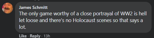 LucBernard's tweet photo. More Holocaust denial in the gaming space, also when I said Hell Let Loose was dangerous I was correct.

The gaming industry doesn't care I've brought it up many times. 

But Holocaust denial and antisemitism is still something they are ok accepting. https://t.co/W8fqA8h4aE