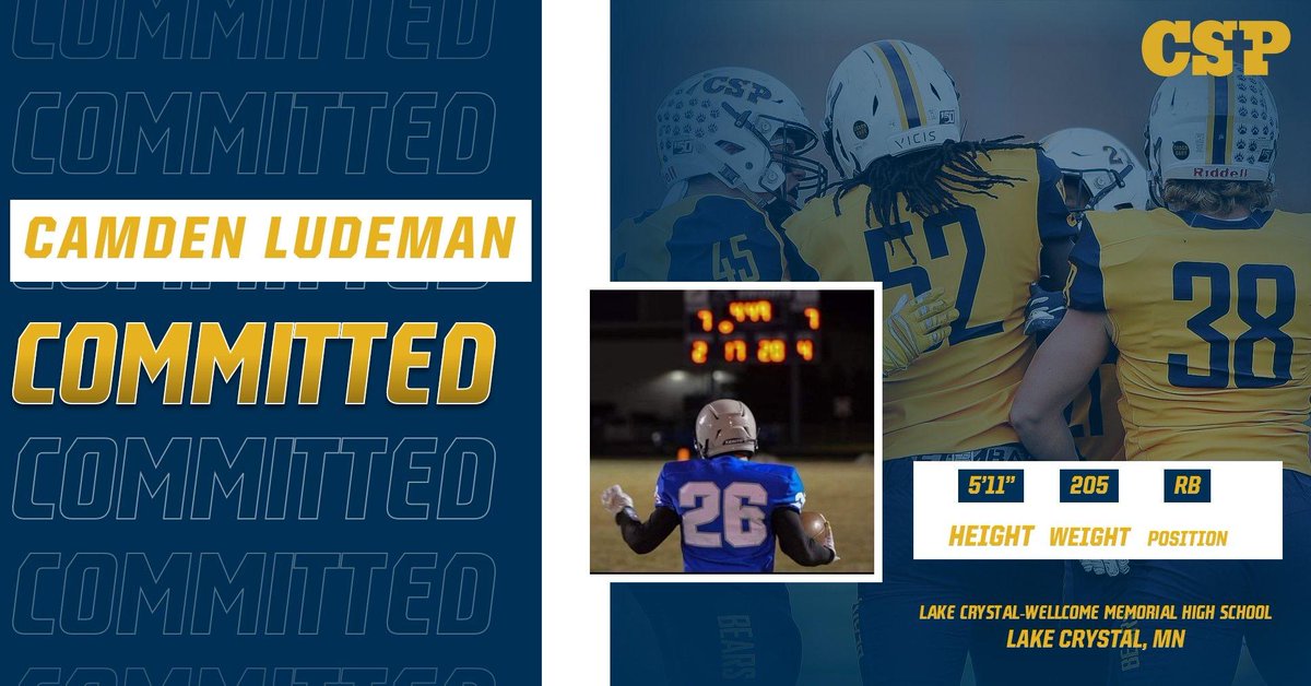 CamdenLudeman's tweet photo. First off I would like to say that I am very appreciative of everyone who has helped me through this process. Without my family, coaches and friends I would never be where I am right now. With that being said, I am excited to announce my commitment to Concordia St. Paul🔵🟡 https://t.co/vXDP1v47Vs