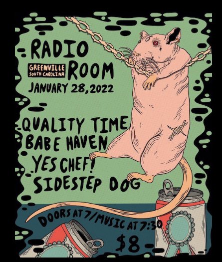 Greenville tonight 👨🏽‍🍳 playing some new songs (: