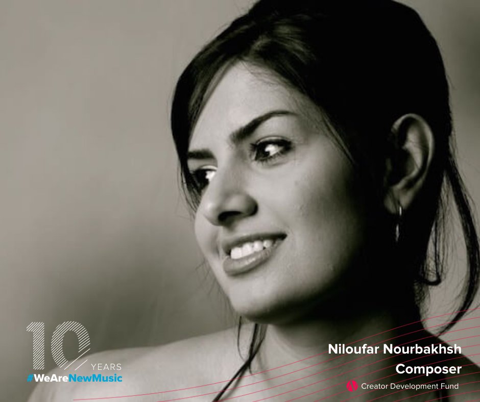 NewMusicUSA's tweet photo. We're proud to showcase our amazing #CreatorDevelopmentFund grantee #NiloufarNourbakhsh! @Nilou_Nour is the director of the #AfghanistanNationalInstituteofMusic's Composition Residency. TOMORROW @ 12pm ET we'll stream premieres with the #ZohraOrchestra at https://t.co/LA1V5Y2rq7. https://t.co/tzwcT44f5n