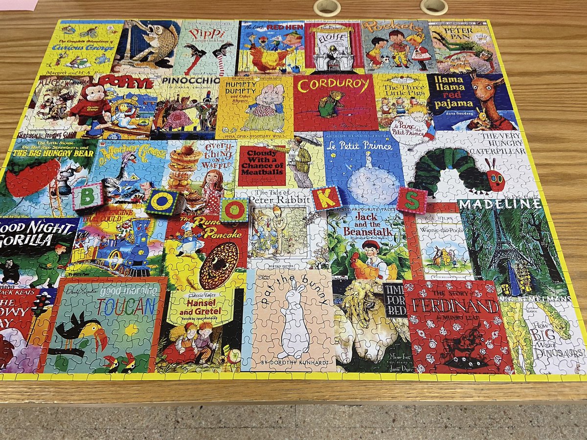 We did it! My class finished a 1000 piece puzzle together! Loved listening to my students working together for a common goal! Now they want me to buy them a bigger one!