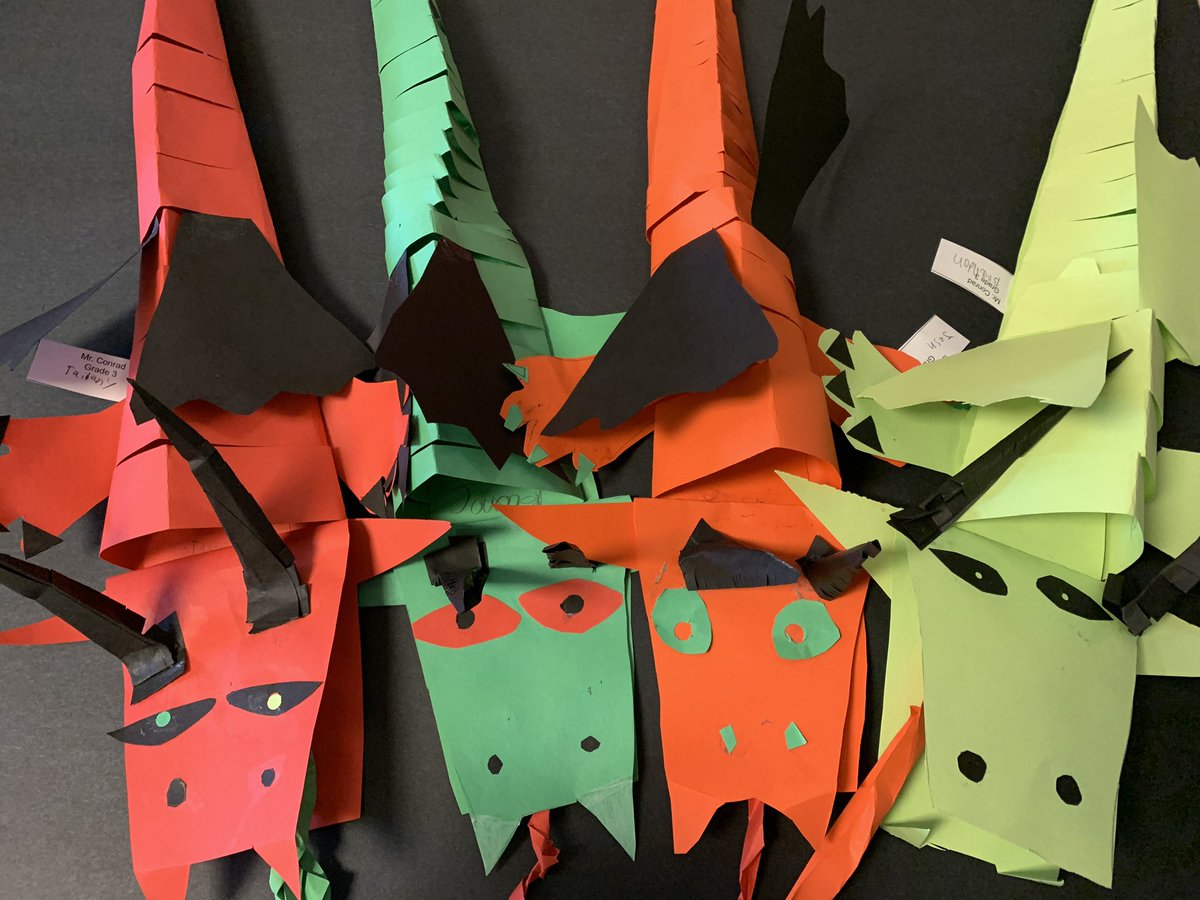 Third graders from Mr. Conrad’s and Mrs. Ramirez’s classes compared and contrasted Medieval dragons in illuminated manuscript illustrations before creating three dimensional dragons of their own!  <a href="/muhlsd/">Muhlenberg SD</a> #MECpride