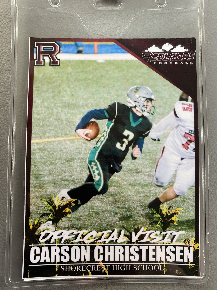 Huge thank you to <a href="/UofR_Football/">Redlands Bulldog Football</a>, <a href="/UR_CoachGood/">Jim Good</a> <a href="/UR_CoachMariani/">Joey Mariani</a> <a href="/CoachMMMoore/">Matt Moore</a> for the OV today! Had a great time! <a href="/CoachC34/">Brandon Christensen</a>