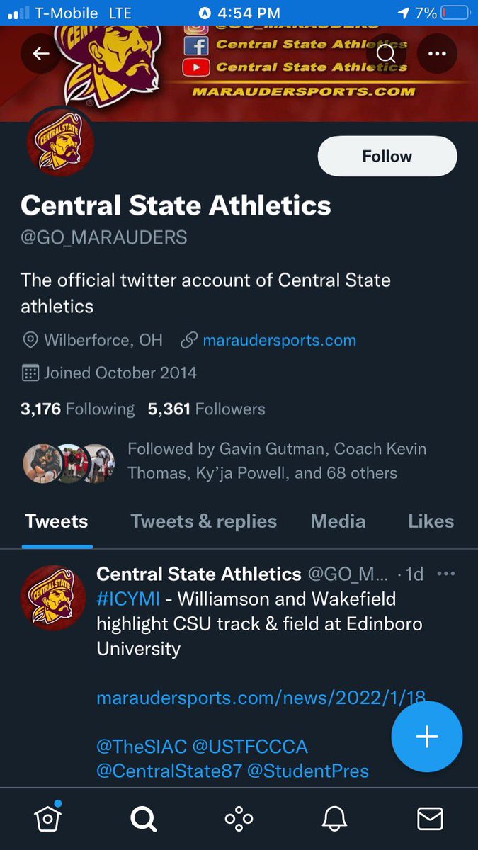 I am blessed to be receiving my second official offer from central state university thank you <a href="/kporter411/">Kevin Porter</a> and <a href="/GO_MARAUDERS/">Central State Athletics</a>