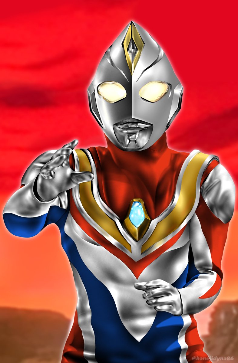 「赤い地平線の彼方
明日があるのさ

#ウルトラマンダイナ 
#ウルクロD 
#ウ」|ハネジダイのイラスト