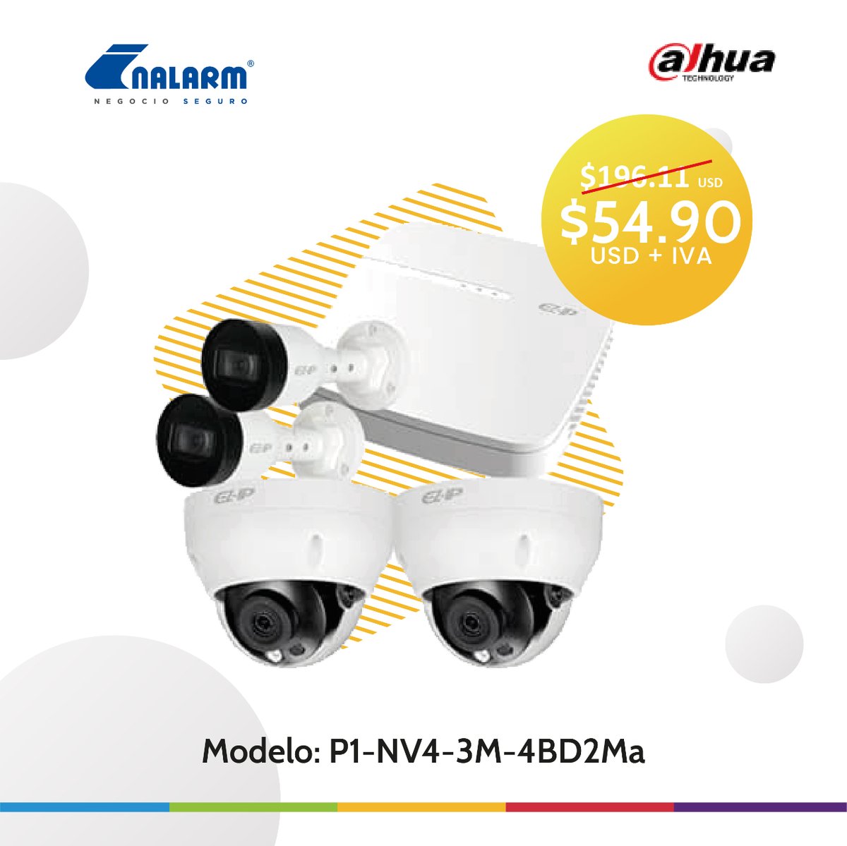 inalarm's tweet photo. Paquete IP 4CH NVR 3MP 48MBPS 6TB H.265 2 cámara domov2 cámara bala 2MP plástico/metal s/caja. De venta en nuestra tienda en línea https://t.co/HzkpgPNsSV. https://t.co/i9GZsK5ZWU
