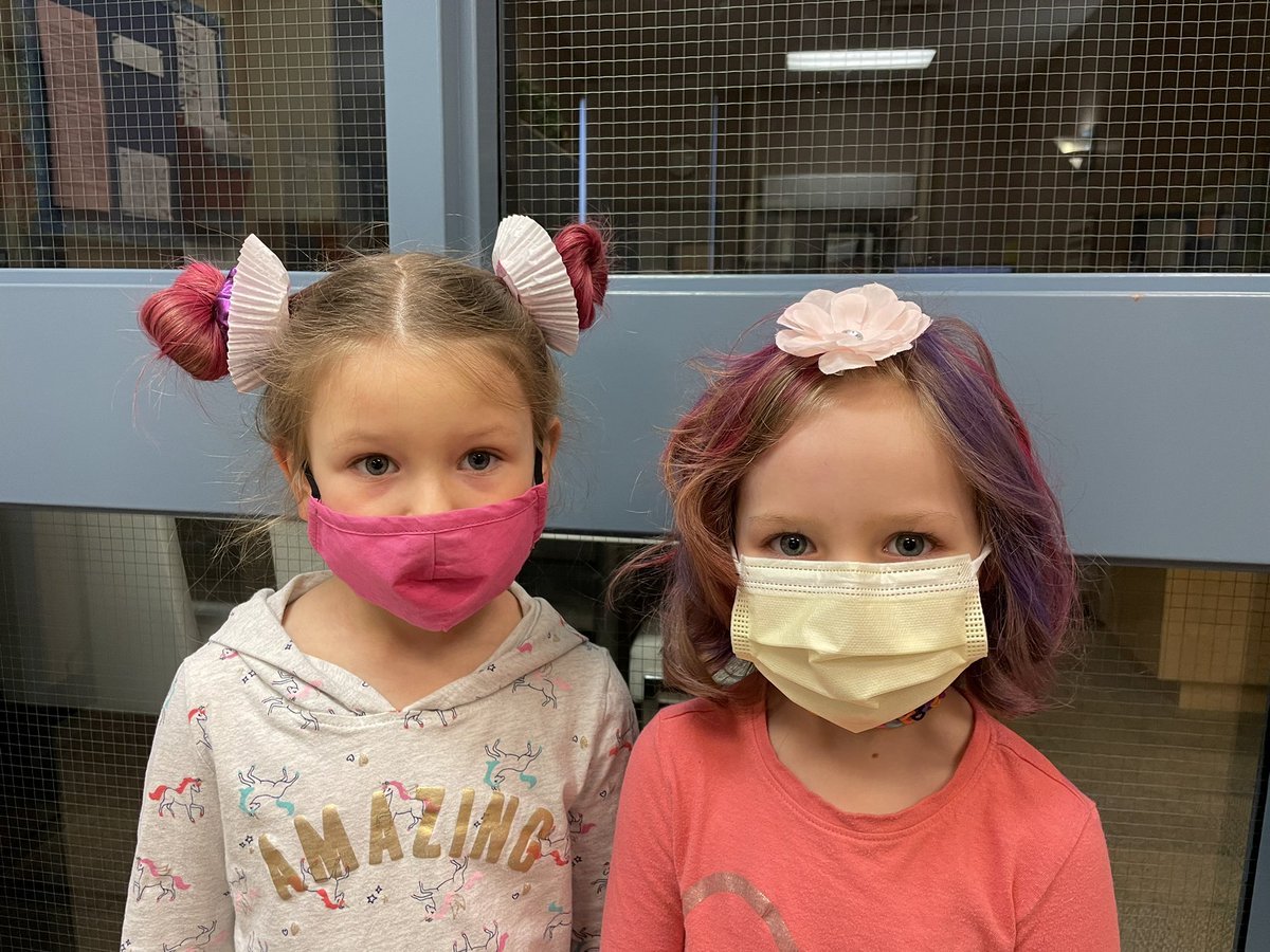 Staff and students <a href="/GlenbowSchool/">Glenbow Elementary School</a> showing great school spirit celebrating wild whacky hair day!!