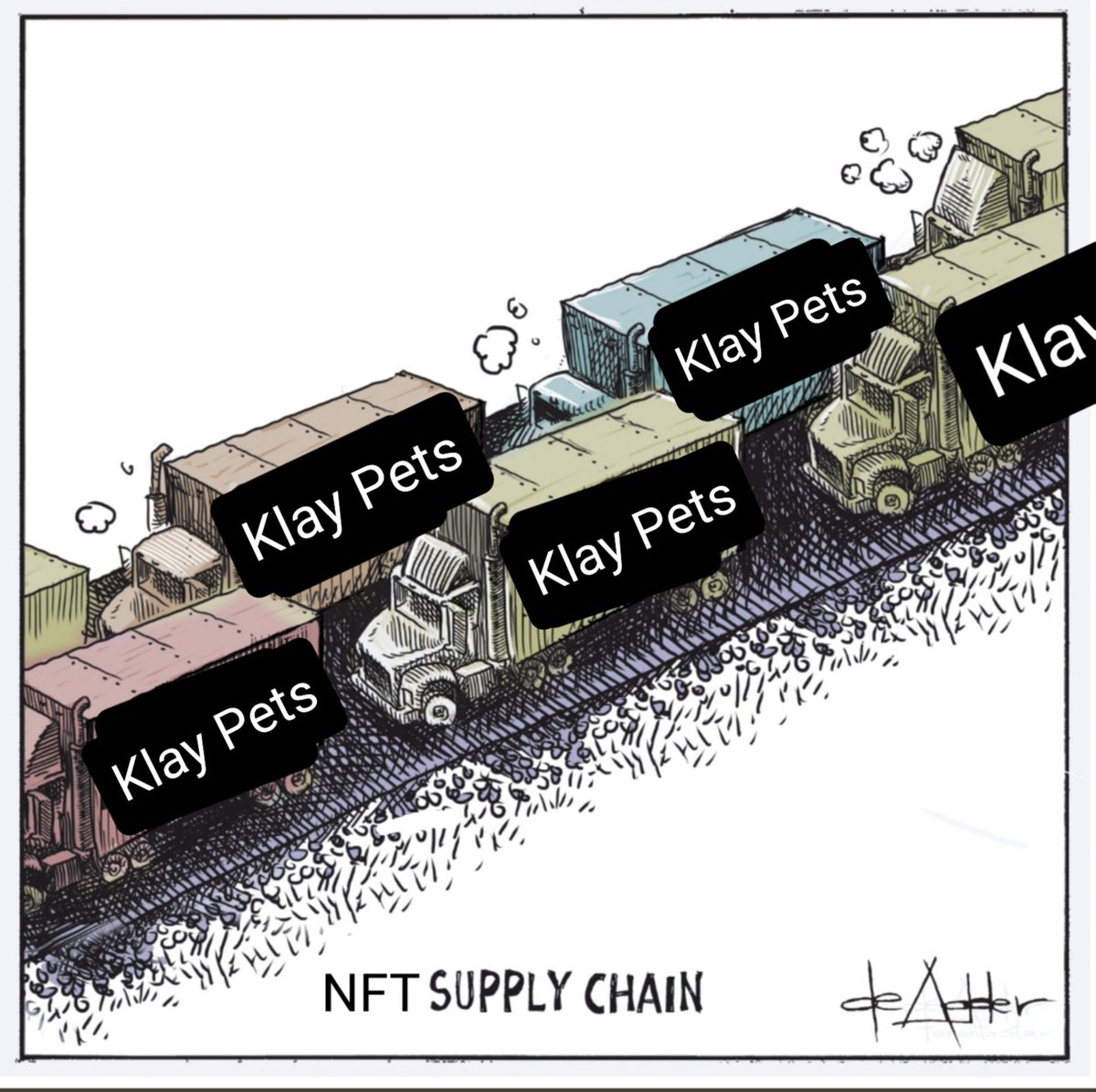 telemachyo's tweet photo. @EternalKlay @0xTh0mas #KlayPets Over here we love and respect truck drivers - without them we would run out of NFTs and all be sad. #TruckersForFreedom2022 https://t.co/PqidWwzFkA