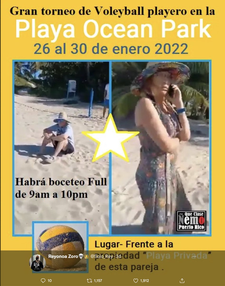 <a href="/Solo_Rey/">Rey💀👑</a> <a href="/dbinkowski/">Dawid Binkowski</a> <a href="/midnucas/">Benito hasn't denounced the genocide 🇵🇷</a> <a href="/kristianbob/">kb</a> <a href="/deviIette/">devilette</a> <a href="/NookStan/">val 🎀</a> <a href="/bgraulau/">Bianca Graulau</a> <a href="/Jairo_I_Funez/">Jairo I. Fúnez-Flores</a> #PuertoRico #puertorican <a href="/sanbenito/">Benito Antonio</a> <a href="/Residente/">Residente</a> <a href="/kanyewest/">ye</a> 

¡Las playas son del pueblo! 

Este NFT se subastará y todas las ganancias se destinarán a ayudar al pueblo puertorriqueño.