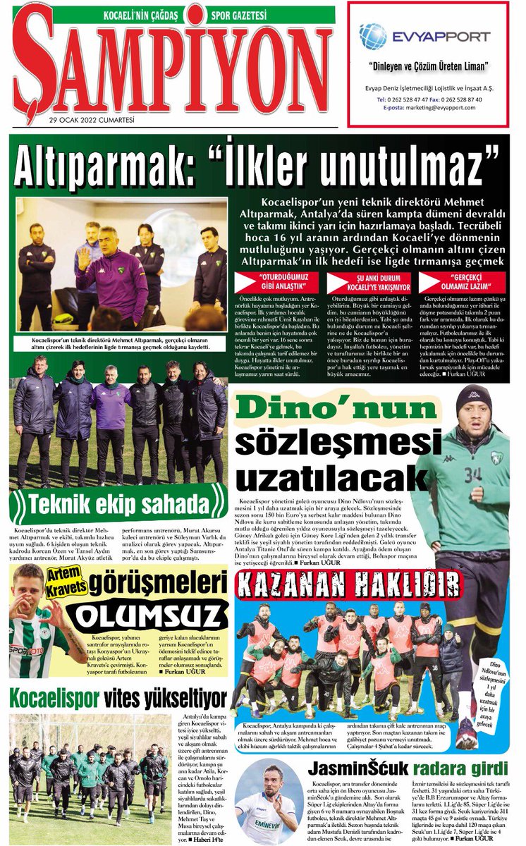 CagdasKocaelii's tweet photo. Gazetemizin Spor Servisi Bugünkü 1. Sayfası📰⚽️👇🏻
#kocaelispor #mehmetaltıparmak #aratransfer #kocaelisporhaberleri #kocaelisporgazetesi https://t.co/M0b1Ky8NtS
