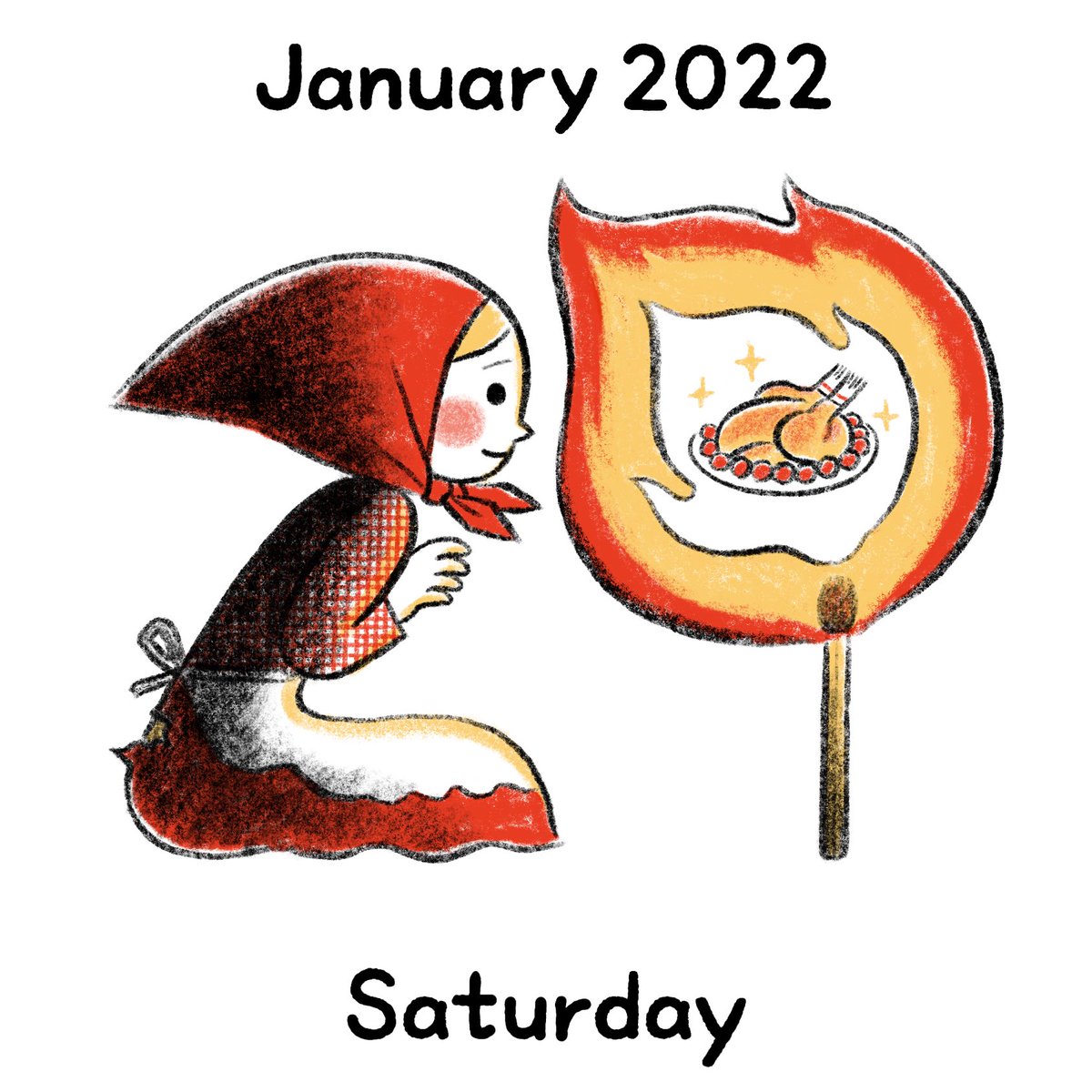 「2022年1月29日
マッチ売りの少女

#イラスト数字の日めくりカレンダー 」|寺山武士 Takeshi Terayamaのイラスト