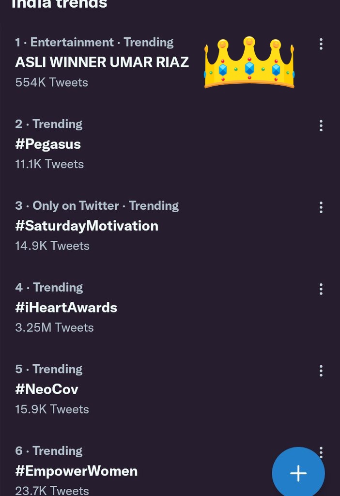 We are cross 550K tweets &amp; still trending at No 1  !! 

ASLI WINNER UMAR RIAZ

x.com/i/spaces/1ZkKz…
