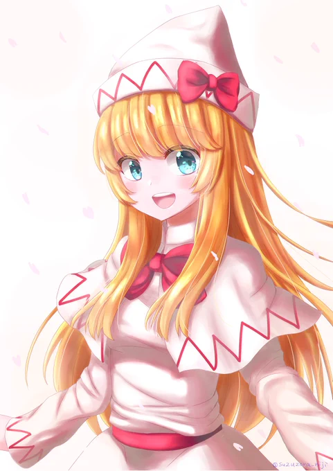 「春ですよ～!」

#東方Project  #東方イラスト 
#リリーホワイト #絵柄が好みって人がいたらいいなぁ 