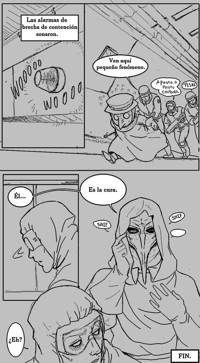 chiaki91437362's tweet photo. Este comic esta basado en una historia de La Fundación SCP (o sea, no es mía).
Agradezco a todos por leer este comic, trate todo lo posible por apegarme a la historia original. Ojala les haya gustado tanto como a mi dibujarlo. Parte 10 y final.
#SCPFoundation #SCP049 #SCP049J https://t.co/QLtzLgP404