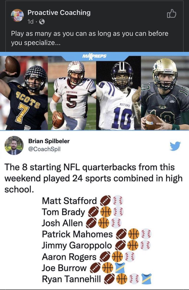 BradOwenBISD's tweet photo. Hey high school athletes, play multiple sports!!! Specializing in one sport only allows you to develop a specific set of skills. Unlock your full potential by competing in multiple sports!! @BurkAthletics https://t.co/IGrRnMnZWJ