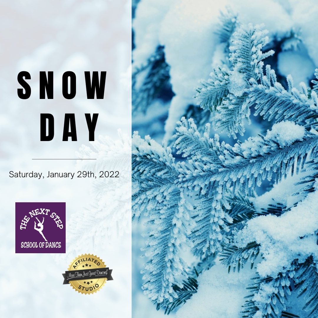 NextStepDancer's tweet image. Stay Safe NSSD Families! The studio will be closed Saturday, January 29th, 2022. ❄️☃️
.
#nssd #dance #snowday #lyndhurstnj #bergencounty