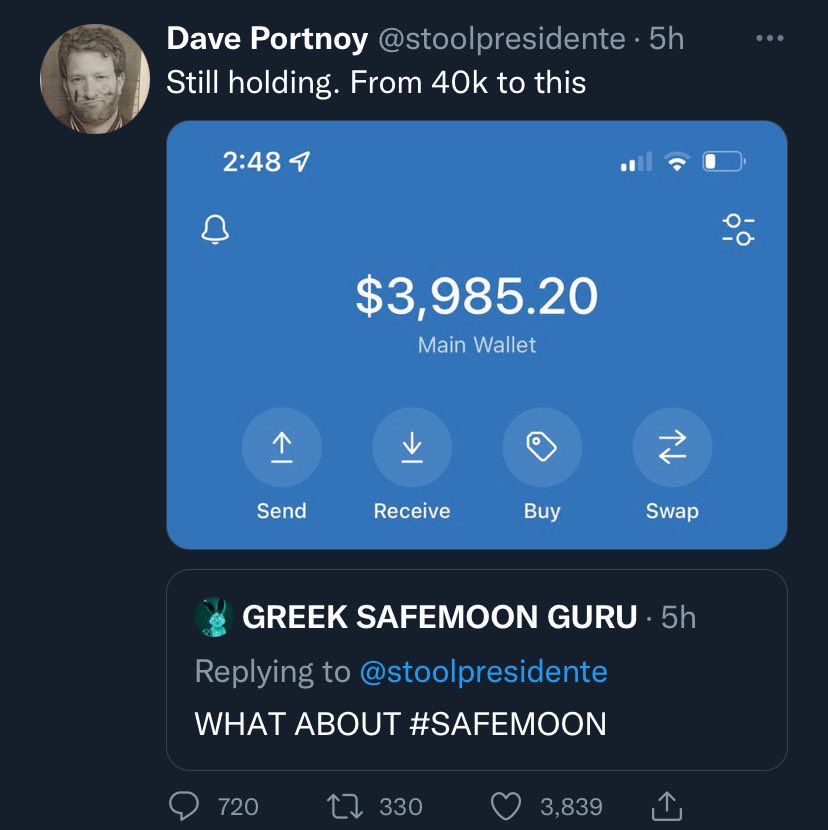 PeralesRodney's tweet photo. Ouch!  Now that’s Diamond Handing it, I guess 🤷🏻‍♂️😂 #crypto https://t.co/0oJo6ZTQP8