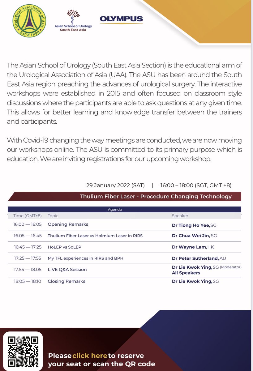 Looking forward to sharing some of my thoughts and initial experience on using Thulium Fibre Laser #TFL for prostate enucleation #ThuFLEP, and the chance to learn more about this exciting technology from others. Come join us
#UroSoMe <a href="/Olympus_Corp/">Olympus</a>