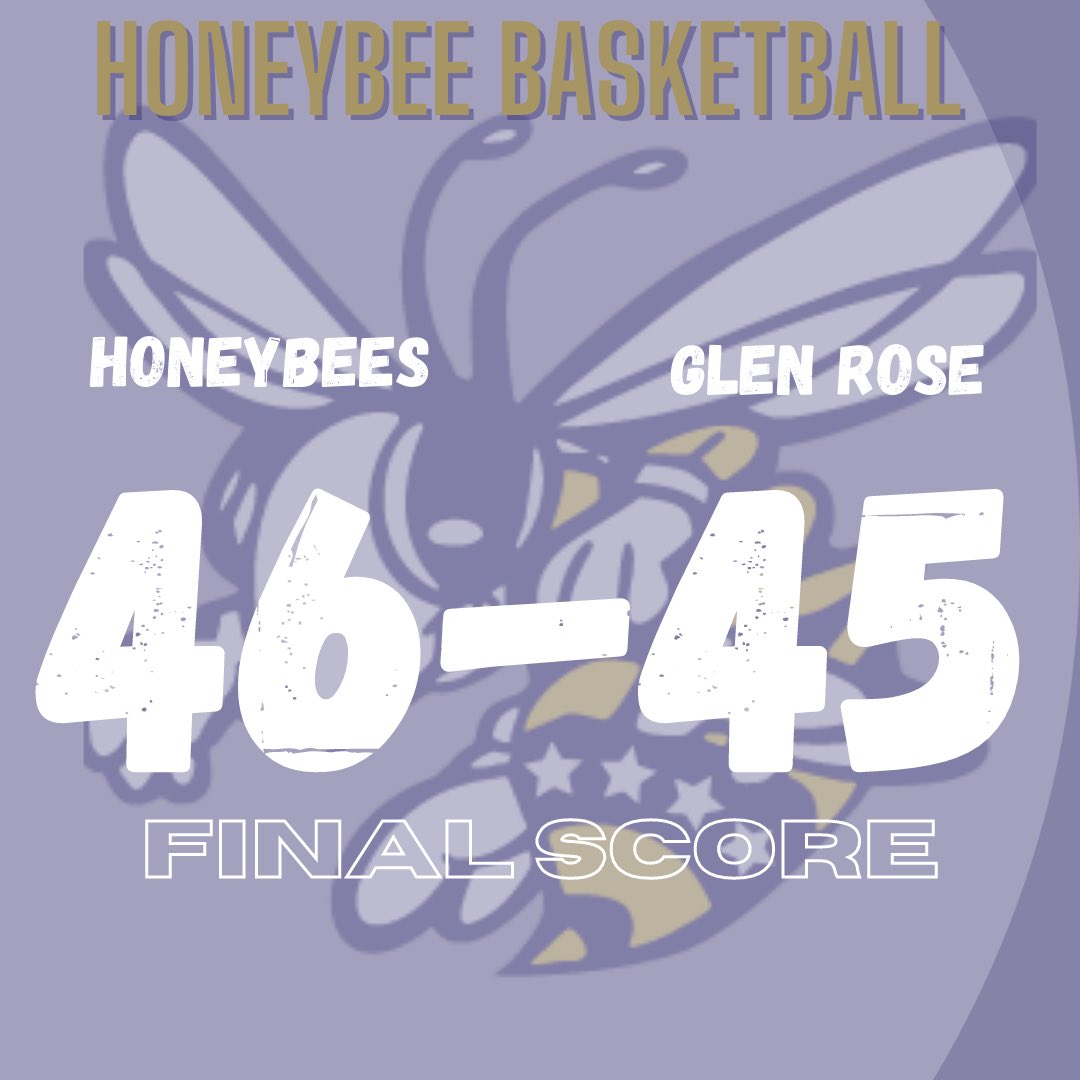 HoneybeesBB's tweet photo. @HoneybeesBB with the HUGE 46-45 win to move to 21-9 and 4-1 tied for 1st in district play! 

JV Gold falls 40-22
JV Blue falls 31-27
#OTOG 
@stephenvilleisd @flasherathnews @TXHSGBB @dfwvarsity @AustinTGCA @SportsDayHS @Tabchoops @BigCountrySport @stephenvilleath @RadioBoots19 https://t.co/xskZVgCkfe