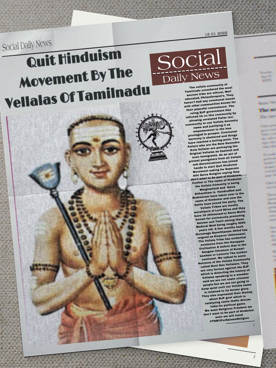 PageVellalar's tweet photo. Tomorrow at 9 Am. Get Ready for the grand tweeter protest 🔥

"#TNBillForSaivamReligion "

We ask everyone to support this.., unite against Brahmins

We not Hindus 
#ArrestAnnamalai https://t.co/WOKy4mKh5c