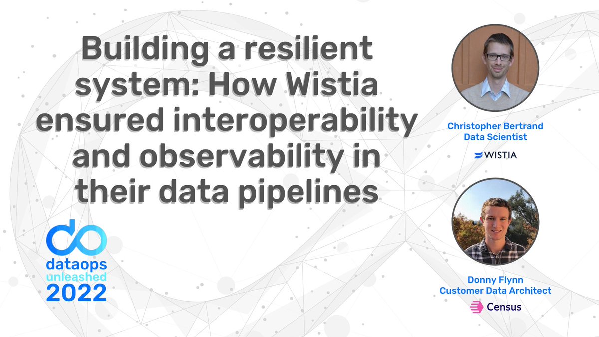 iLoveDataOps's tweet image. Next week! @census&apos;s Donny Flynn and Wistia&apos;s Chris Bertrand will show us how to build a resilient system to ensure interoperability and #observability for #bigdata pipelines. See their talk live, free at dataopsunleashed.com on Feb 2nd! #dataopsunleashed #dataops 😄