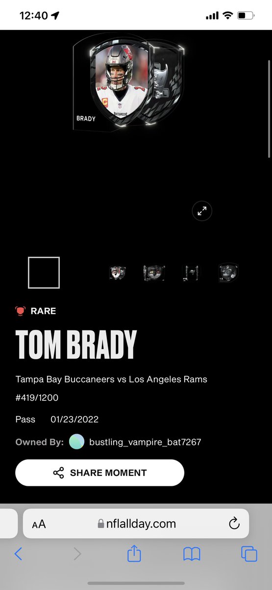 AnthonyPeev's tweet photo. Soo this just happened, really annoyed it’s not #420. One more digit. One 😂 @NFLALLDAY @TomBrady https://t.co/0YLs1w7wGP