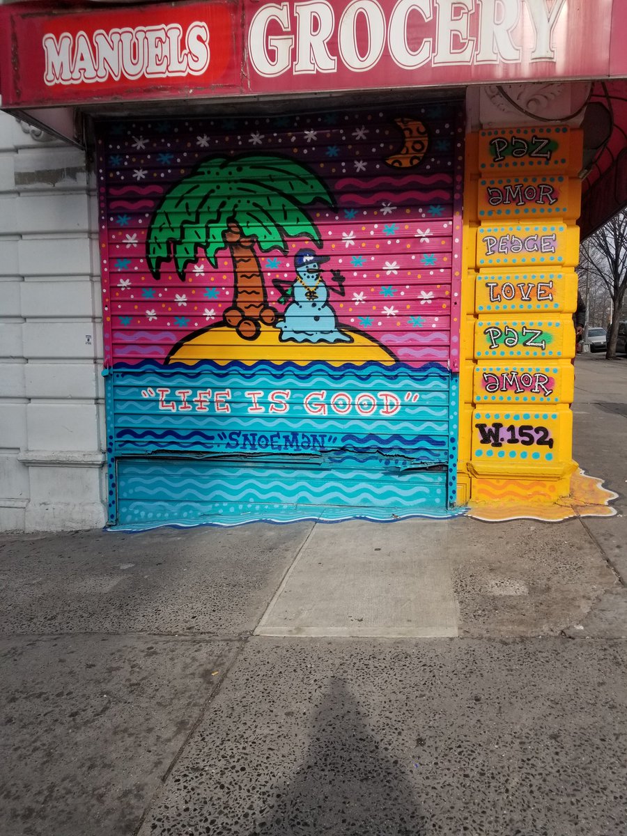 ArtsYork's tweet photo. Life's Good With Peace And Love #snoeman #NY #streetart https://t.co/wFS7NsjvoC