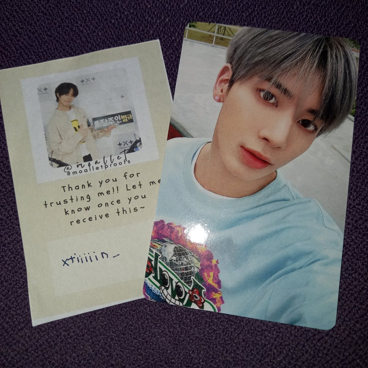 xtiiiiin_'s tweet photo. 💌 @moallet 
tyun is home! thank you so much 😊 #moalletproofs https://t.co/zhEVl4bFJT
