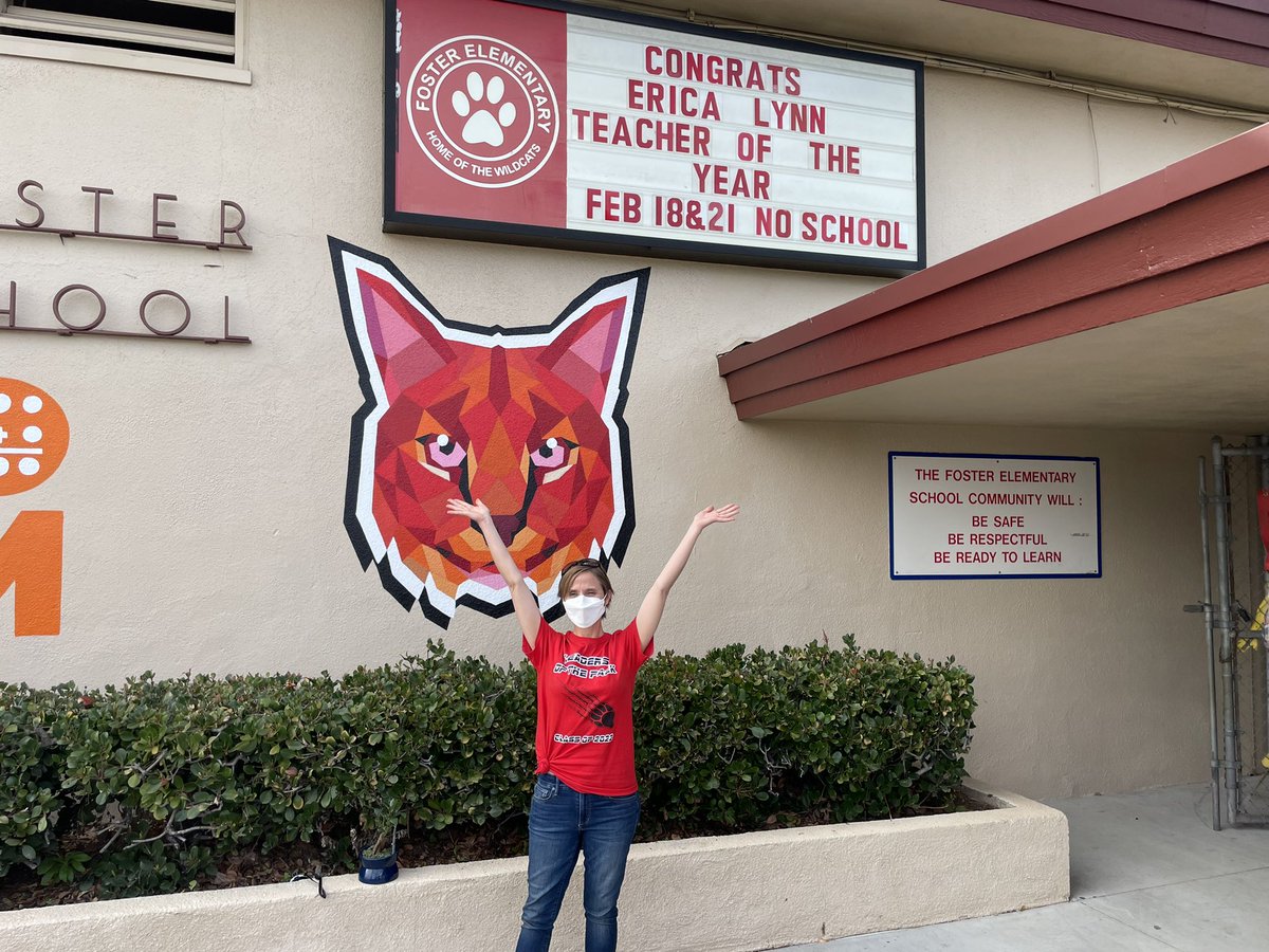 foster_sdusd's tweet photo. Congratulations to Erica Lynn! Foster Elementary Teacher of the Year!  @foster_sdusd @sdschools @FosterWildcats https://t.co/iYlc0ID46B