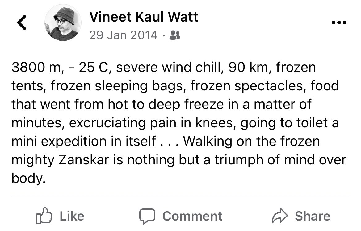 vineetkaul's tweet photo. Once upon a time!

What an excruciating yet incredible trek. 

#Zanskar #Ladakh #ChadderTrek https://t.co/Rwz4pPM5qB