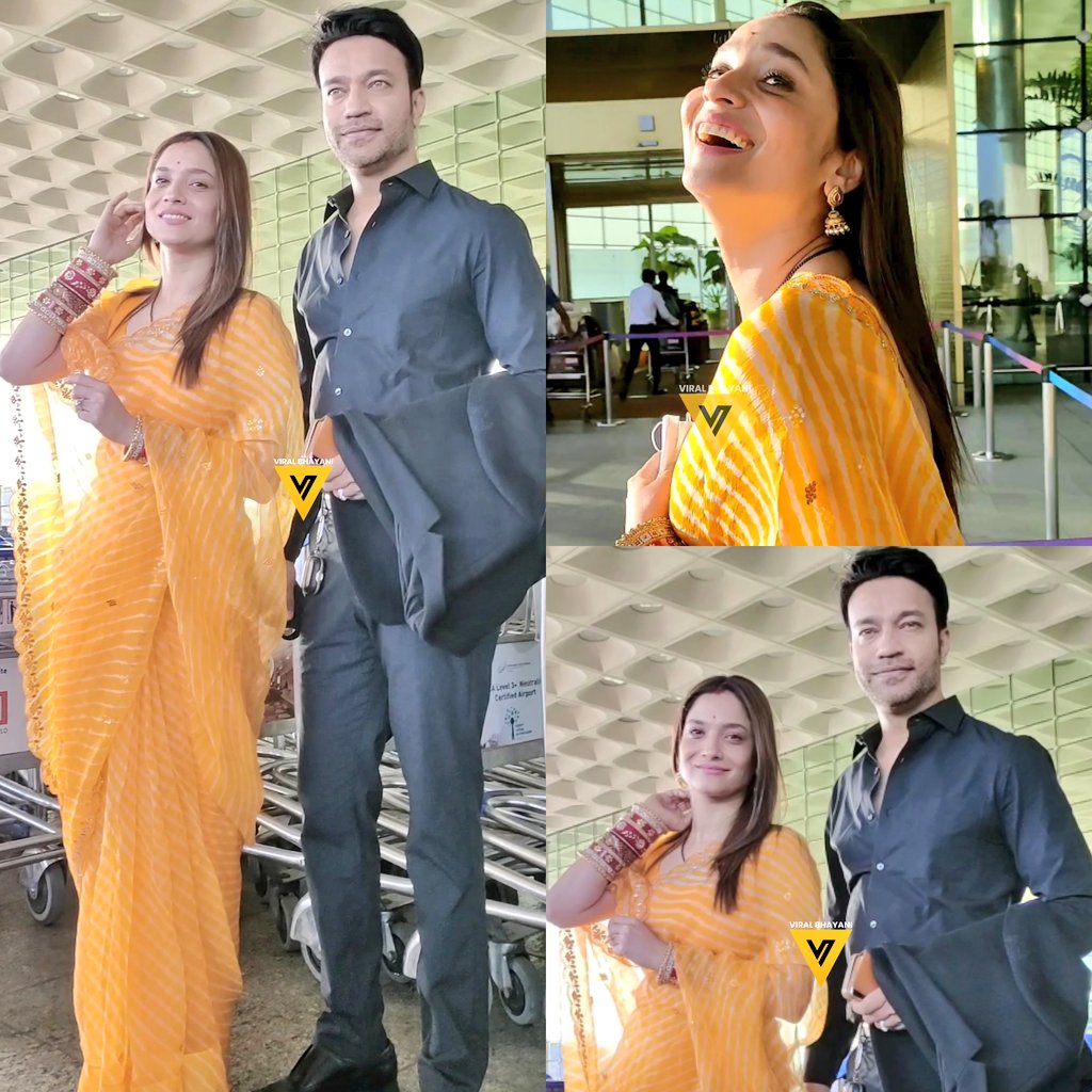 viralbhayani77's tweet photo. #AnkitaLokhande along with Husband #VickyJain Spotted at Mumbai Airport 😍💕📸✈️ @anky1912 @viralbhayani77 https://t.co/pOc0VEVp4g