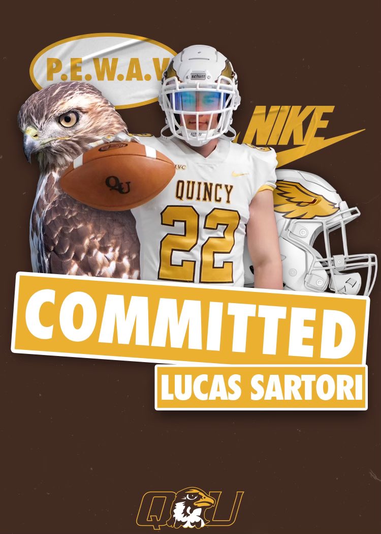 LucasSa50617428's tweet photo. I am officially committed to Quincy University to further my academic and athletic career! Thank you to all of my family and my coaches for helping throughout the way. Now it’s time to work!! 🟤🟡 let’s go hawks!!#holdtherope @QUHawks @GaryBassQU @Coach_Ladd @QUFootball https://t.co/dGxff7C0XM