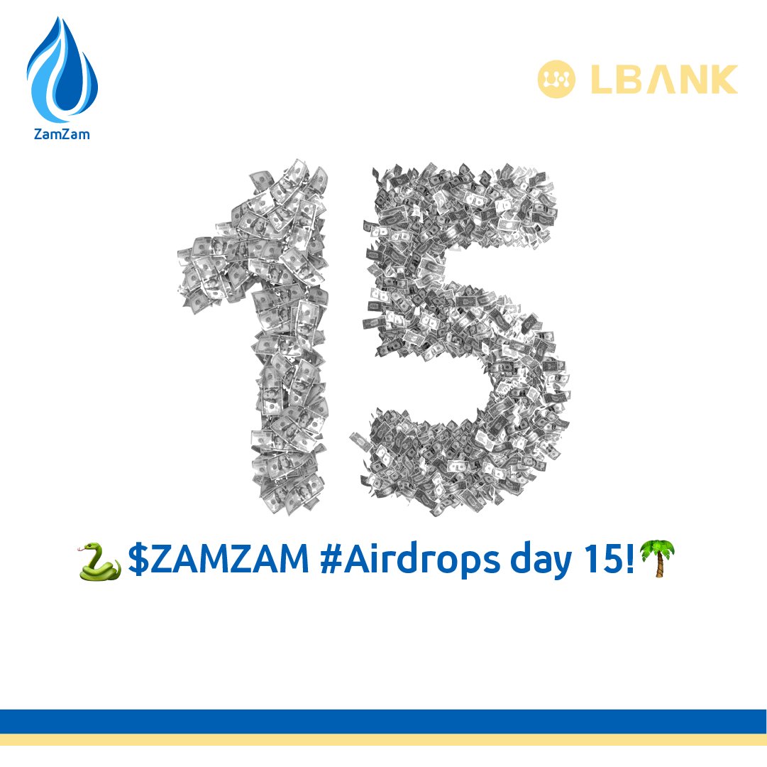🚀 $ZAMZAM #Airdrops Day 15:

💫 100,000 $ZAMZAM giveaway to 1️⃣ lucky winner!

Easy tasks:
1️⃣Follow me &amp; <a href="/fakhro1/">Hamed Fakhro</a> &amp; <a href="/ZamzamToken/">عملة زمزم ZAMZAM Token</a> 
2️⃣RT &amp; Comment

Only for LBank $ZAMZAM holders! Payment will be to the LBank trading account!

⏰Draw in 20 hours!

#Crypto #Giveaway