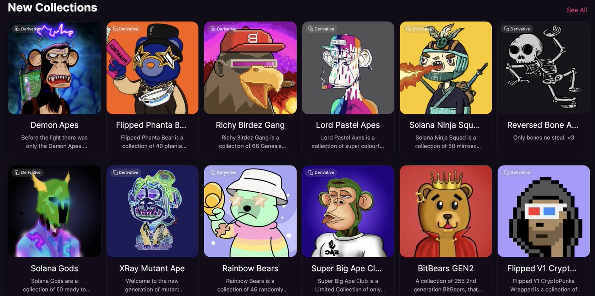 The amount of derivs releasing daily is actually disturbing, can we please strive to do better? 
#Solana #SolanaNFTs