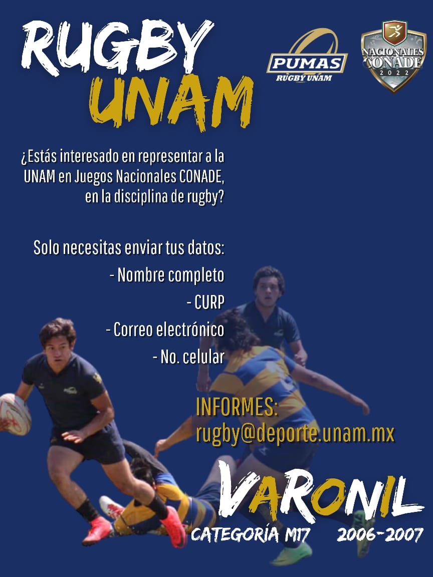 UnamRugby's tweet photo. Únete a la familia puma 💙 https://t.co/SP7hKPXJp3