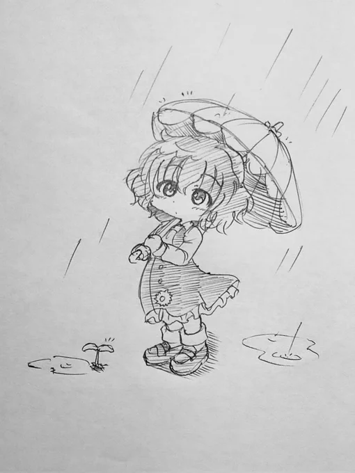 休憩お絵描き
雨の日幽香ちゃん 